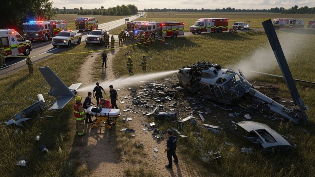 Tragédie à l'île de Wight Hélicoptère s'écrase lors d'une leçon de pilotage